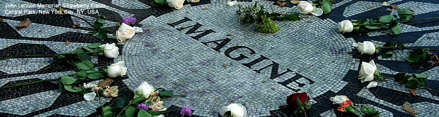 The Silk Route - World Travel: John Lennon Memorial, Strawberry Fields, Central Park, New York City, New York, USA