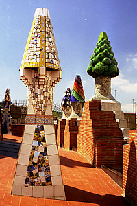 On the roof of the Güell Palace barcelona 1999