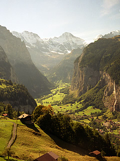 Lauterbrunnen Valley from the train September 1990