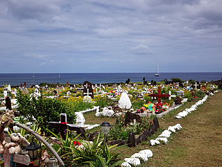 hanga roa cemetery easter island