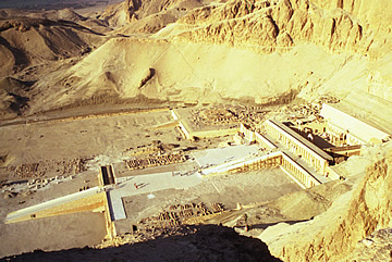 The Mortuary Temple of Hatshepsut from the mountainside