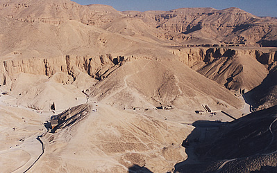 Looking down into the Valley of the Kings