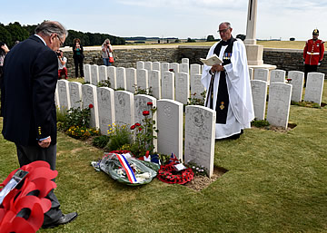 Serre, rededication Service for Lieutenant Charles Stonehouse