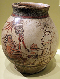 jar depicting two men