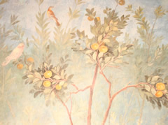 detail of fresco from a courtyard in livia's house