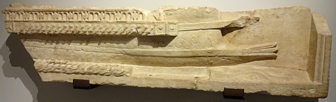 marble relief of ship's prow, palatine musuem